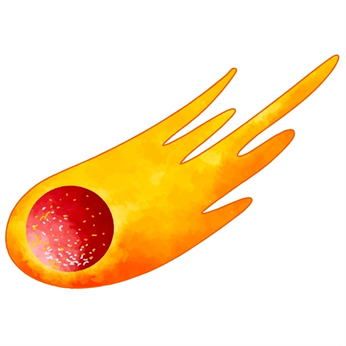 Space Explorers Theme Fiery Meteor Transparent Sticker